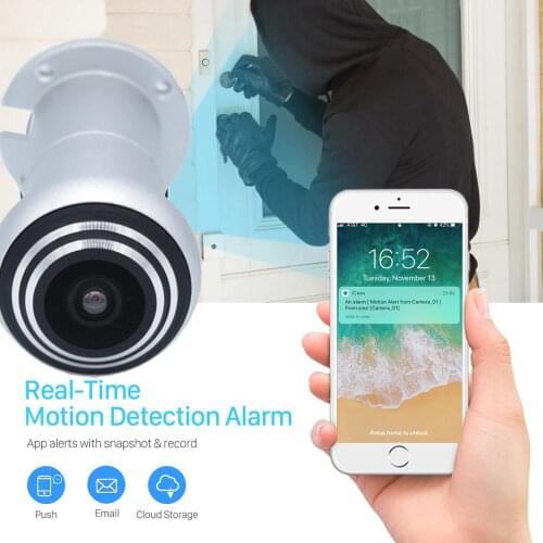 ICsee Wireless Door Eye Hole Security 1080P HD 1.66mm FishEye CCTV Network Mini Peephole pin Wifi Camera P2P Audio TF Card Slot