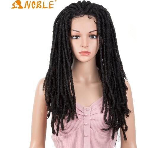 Noble girl Braided Wigs Braids Twist Hair peruca Synthetic Lace Front Wig butterfly locs Faux Locs Crochet Wig With Baby Hair