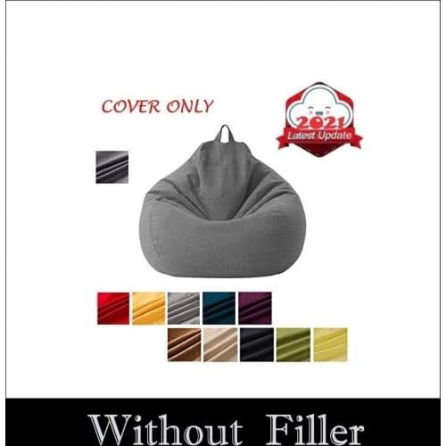 Large Small Lazy Sofas Cover Chairs without Filler Linen Cloth Lounger Seat Bean Bag Pouf Puff Couch Tatami Living Room Beanbags