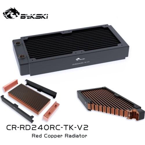 BYKSKI 240mm Copper Radiator 40mm Thickness for Water Cooling for 12cm Fan Water Cooler for 120mm Fan Cooler Radiatro