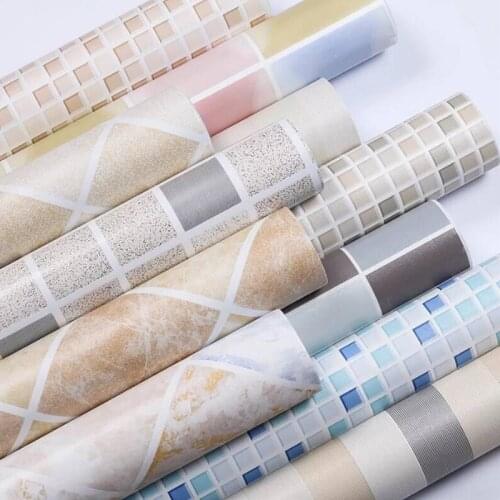 1 Piece Of Self-Adhesive Imitation Tile Pattern Wallpaper Sticker Waterproof Thickening Living Room Kitchen Bathroom Wallpaper