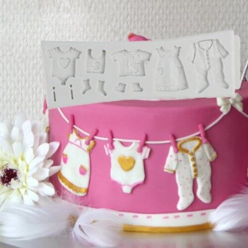 Baby Clothes Mould Fondant Cake Decorating Tools Silicone Molds Sugarcrafts Chocolate Baking Tools for Cakes Gumpaste Form
