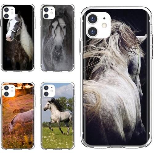 For Apple iPhone 10 11 12 Pro Mini 4S 5S SE 5C 6 6S 7 8 X XR XS Plus Max 2020 Running-Dappled-Horse Silicone Phone Shell Cover