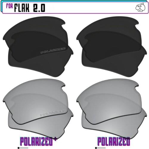 EZReplace Polarized Replacement Lenses for - Oakley Flak 2.0 Sunglasses - BlkSirP Plus-BlkSirP