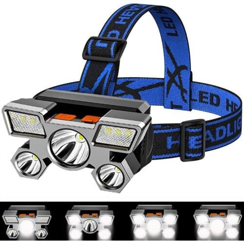 C2 12W COB Riding Headlamp Running Head Torch Light 1200mAh USB Rechargeable Work Light 3 Modes Red Warning Strobe Camping Light