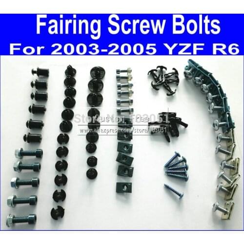 Good Motorcycle Fairing common screw bolts kit for YAMAHA YZFR6 2003 2004 2005 YZF R6 03 04 05 aftermarket black fairings bolt s