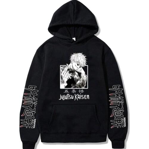 Jujutsu Kaisen Satoru Gojo Hoodie Hip Hop Anime Pullovers Tops Loose Long Sleeves Autumn Man hooded Clothes