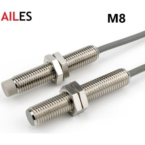 M8 Inductive Sensor Switch with Thread without Thread NPN PNP 3Wires Proximity Switches NO NC 1mm 2mm 3mm 4mm 6mm