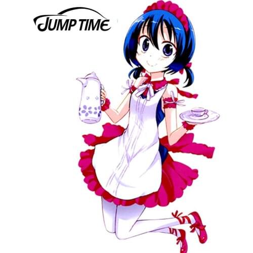 JumpTime 13cm x 7.3cm Car Sticker Cute Maid Girl D-Frag Funabori Anime Window Wiper Decals Rear Windshield Car Styling Stickers