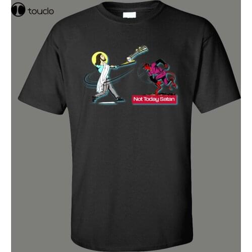 Not Today Satan Jesus Homerun Baseball Religion Parody Quality Shirt