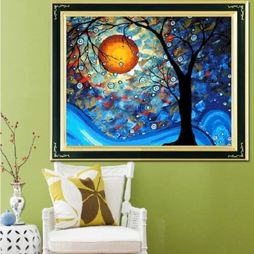 Van Gogh Paintings Dream tree Oil Painting Living Bedroom Cotton Canvas 11CT Cross Stitch Kits 100% Accurate Printed