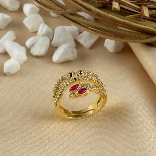 Snake Figured Cubic Zirconia Ring