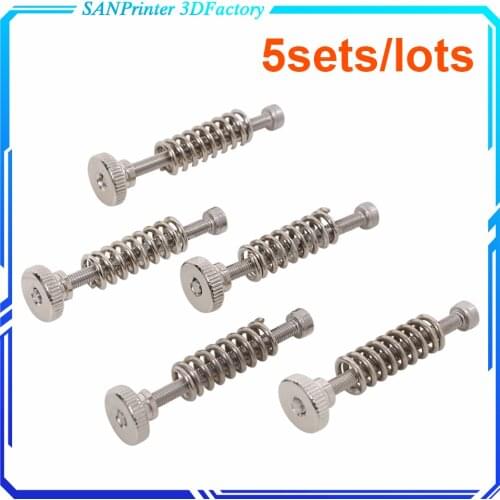 5pcs 3D printer Leveling components M3 screw Leveling spring Leveling knob suite for 3D printer Heating Bed parts