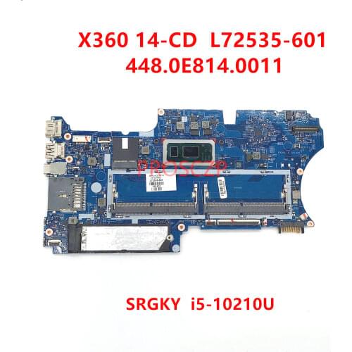 For HP X360 14-CD L72535-001 L72535-601 Laptop Motherboard 18702-1 448.0E814.0011 With SRGKY I5-10210U CPU 100% working well