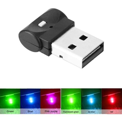 New Mini USB 8-12V Car Light Button Control LED Modeling Light Car Ambient Light Interior Light Car Interior 7 Colors Change
