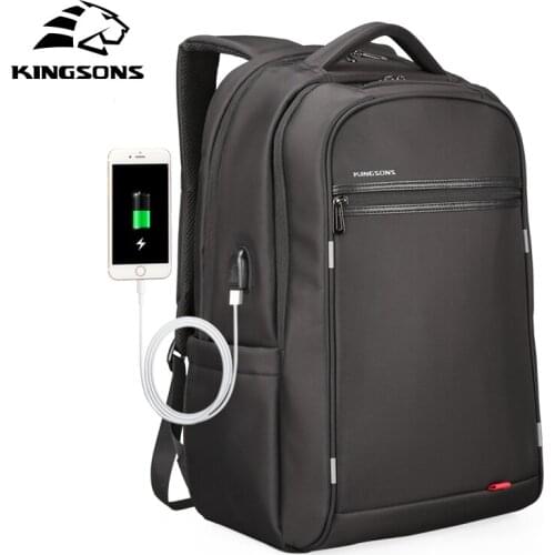 Kingsons Multifunction USB Charging Men 17inch Laptop Backpacks For Teenager Fashion Male Mochila Leisure Travel Backpack