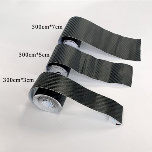 3M Carbon Fiber Car Sticker Paste Waterproof Protector Strip Auto Door Sill Side Mirror Anti Scratch Tape Protection Film