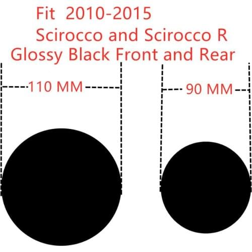 New Glossy Black carbon fibre Front and Rear Badge Emblem Grille Trunk logo EMBLEM for VW Scirocco Scirocco R