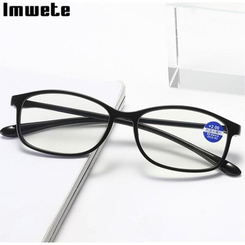 Imwrite Resin Reading Glasses Retro Anti-blue Light Women Literary Eyewear Men Vision Protection Hyperopia Eyeglasses +1.5 +2.5