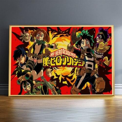Janpnese Anime My Hero Academia retro posters kraft wall paper High Quality Painting For Home Decor wall stickers