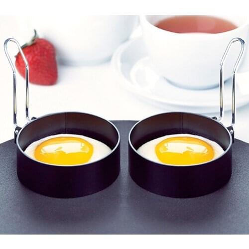 Supreme Quanlity Set 2 Egg Ring Round Metal Stainless Steel NonStick Form Mold Breakfast Sandwich(00236)