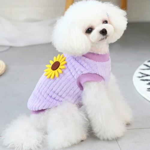 Multicolor Winter Chrysanthemum Print Dog Sweater For Small And Medium-sized Dog Coat Jacket Multisize Dog Costume To Keep Warm