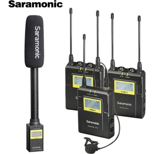 Saramonic UWMIC9 Broadcast UHF Camera Wireless Lavalier Microphone System Transmitters +One Receiver for DSLR Camcorder