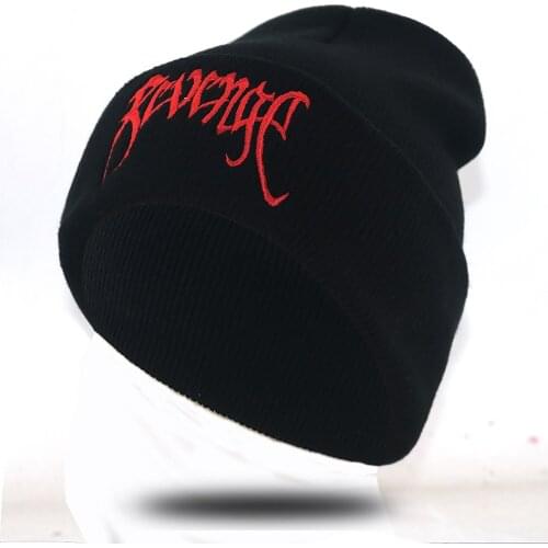 Men women hip hop beanie cap letter embroidery fashion xxxtentacion hat cotton flexible black knitted hats for autumn winter