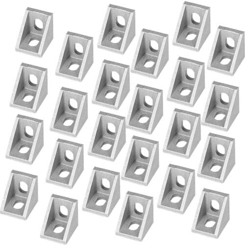 50pcs Aluminum Alloy Corner Brackets Joint Corner Angle L Bracket Fastener For T Slot Aluminum Extrusion Furniture 2028 2020
