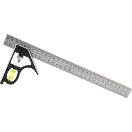 Universal 300mm Adjustable Stainless Steel Multifunctional Combination Try Square Set Right Angle Ruler