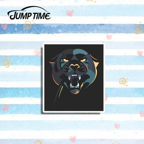 Jump Time 13cm x 11.5cm Black Panther Vinyl Stickers Jaguar Big Cat Fun Sticker Laptop Vinyl Decor Car Window Bumper Trunk