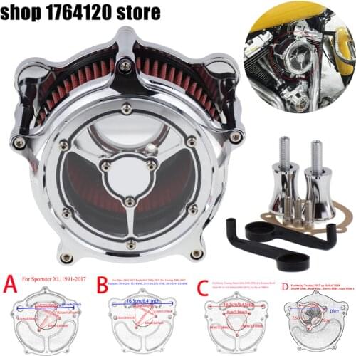 Motorcycle Clarity Air Filter Air Cleaner Intake Kit Chrome For Harley Sportster Dyna Touring Street Glide Softail 00-18