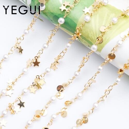 YEGUI C106,jewelry accessories,diy chain,18k gold plated,0.3 microns,hand made,jewelry making,diy bracelet necklace,1m/lot
