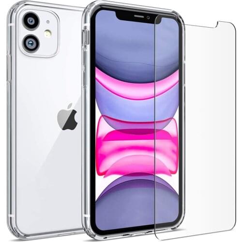 Tempered Glass Screen Protector with Camera Protection Case For iPhone 11 Pro Max 12 Mini XS X XR 7 8 Plus SE 2020 6 Accessories