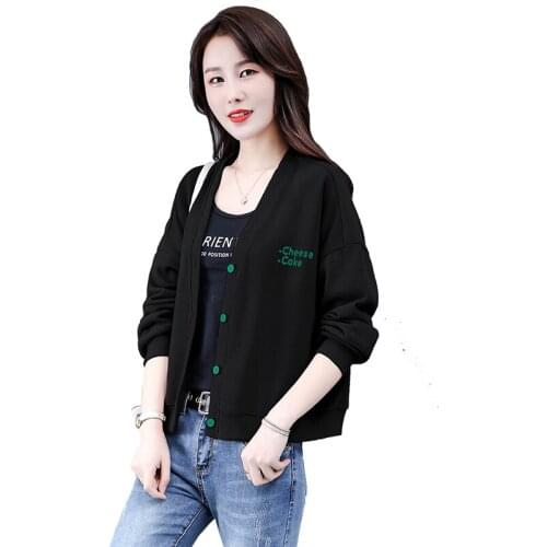 Oversized Knitted Cardigan Jacket Women Short 2021 New Spring Autumn Jackets Outerwear Female Loose Versatile Thin Tops