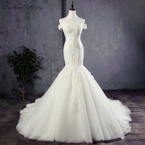 Lceland Poppy Boat Neck Mermaid Wedding Dresses 2020 Lace Appliques Vestido de Novia Sleeveless Bridal Gowns Chapel Train