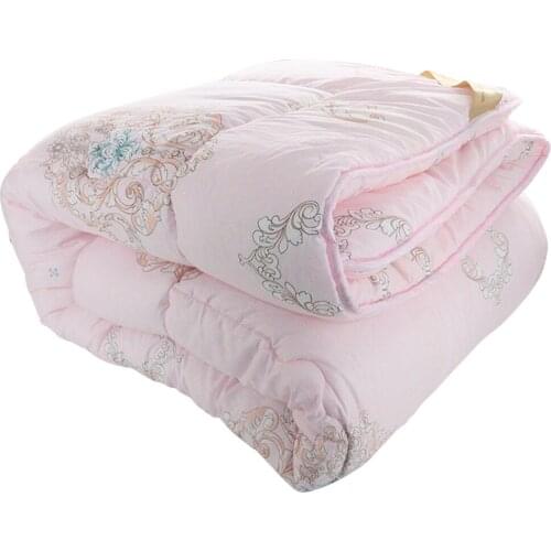 European Style Flower Pattern Winter Duvets Cotton Quilts 100% Polyester Single Thickened Warm Bedding Double Quilt Core