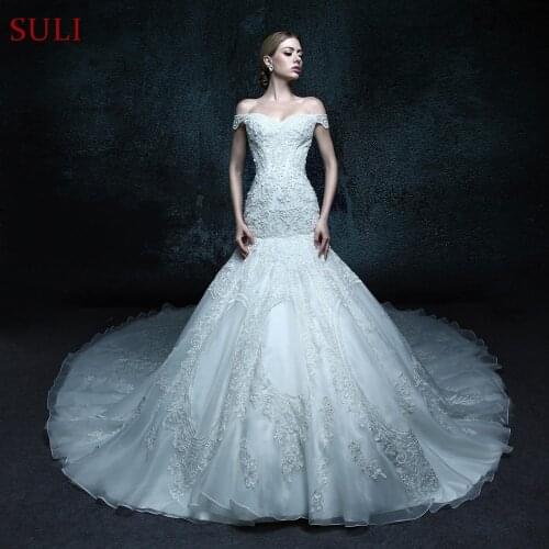 ZXB2 Sexy Sweetheart Off the Shoulder Mermaid Trumpet Wedding Dress Cathedral Train Wedding Gowns