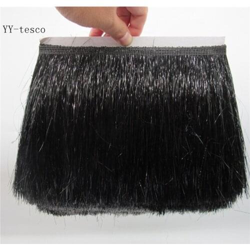 10 Meters/lot 20cm Wide black Lace Fringe Trim Tassel Fringe Trimming For DIY Latin Dress Stage Clothes Accessories Lace Ribbon
