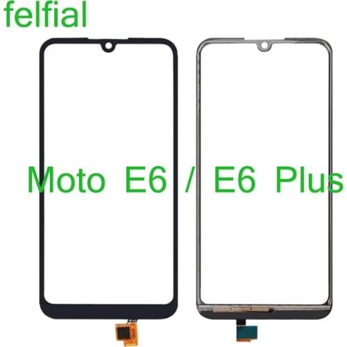 10Pcs/Lot For Motorola Moto E6 XT2005 E6 Plus PAGA0004 Touch Screen Panel Sensor Digitizer Glass Lens Front LCD Outer Glass