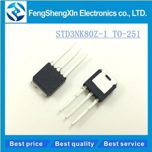 10pcs/lot New original STD3NK80Z D3NK80Z STD3NK80Z-1 D3NK8 TO-251 800V Power MOS
