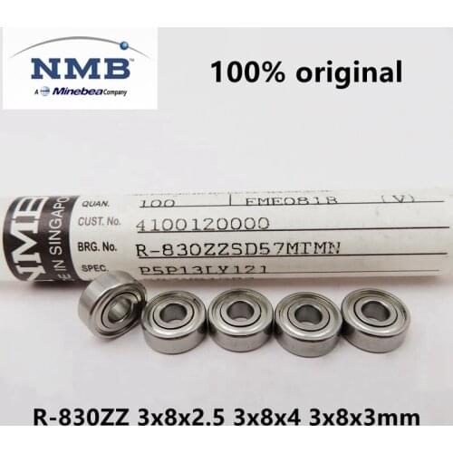 100pcs original NMB high precision bearing R-830ZZ 693ZZ MR83ZZ 3*8*4 3*8*3 3*8*2.5 mm high speed fan motor miniature bearings