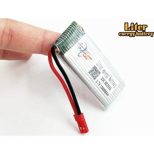 20 pcs/lot 3.7V 1000mAh Di Feida F181 F187 F163 H12C H12W quadrocopter lithium battery 802555 25c