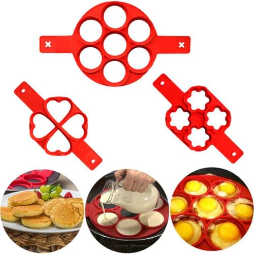 Silicone 4 Hole DIY Pancake Maker Bake Cake Mold Kids Mini Egg Tools Baking Kitchen Accessories Silicone forms mold baking tools