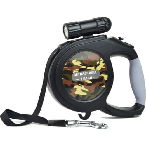 Auto Extending Pet Dog Traction Leash Single Headed Pet Rope Handheld Dog Rope With LED Light for Teddy Medium Large Dog 3/5M