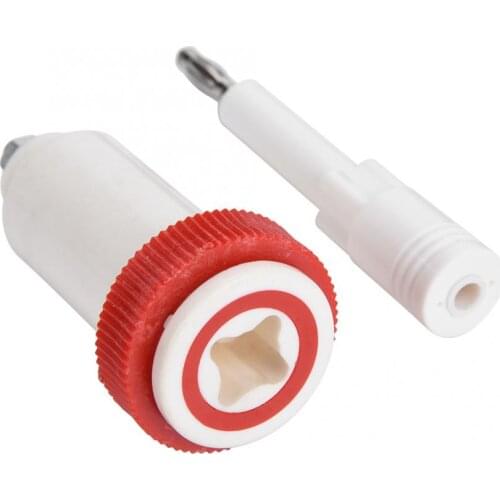White and Red Banana Cross Jack High Voltage Connectors Plugs & Sockets