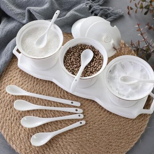 Household White European Ceramic Coffee Spoon, Small Seasoning Spoon, Mini Spoon, Long Handle Mixing Spoon, Seasoning Spoon