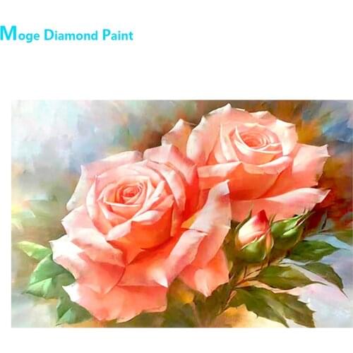 Floral Diamond Painting Full Round Rose Peony New DIY Sticking Drill Cross Embroidery 5D Home Decoration