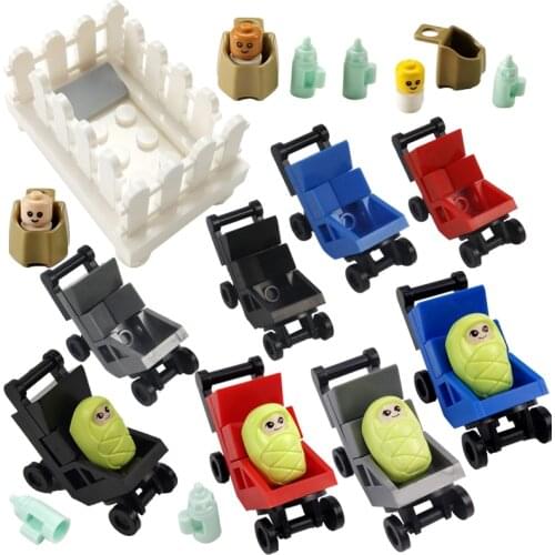 Friends Baby Carriage Building Blocks Suitable for Children Bed Baby bottle Table Lamp Model Toys Compatible Friends