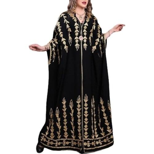 Dubai Muslim Robe Woman Dress African Dress Casual Robe Middle East Clothing Print Plus Size Loose Vintage Summer Dress 2021